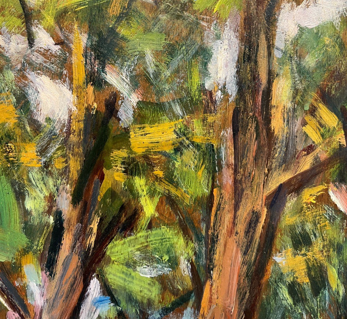 Giovanni Malesci (Vicchio, Firenze, 1884 – Milano, 1969) Pini sul mare ligure, 1963-photo-3