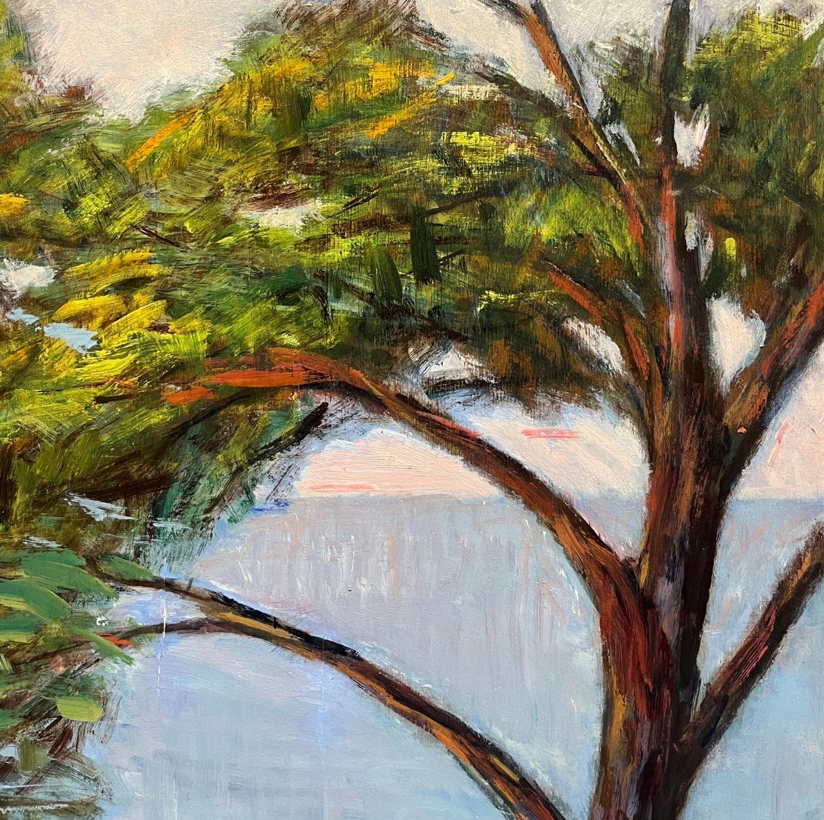 Giovanni Malesci (Vicchio, Firenze, 1884 – Milano, 1969) Pini sul mare ligure, 1963-photo-4