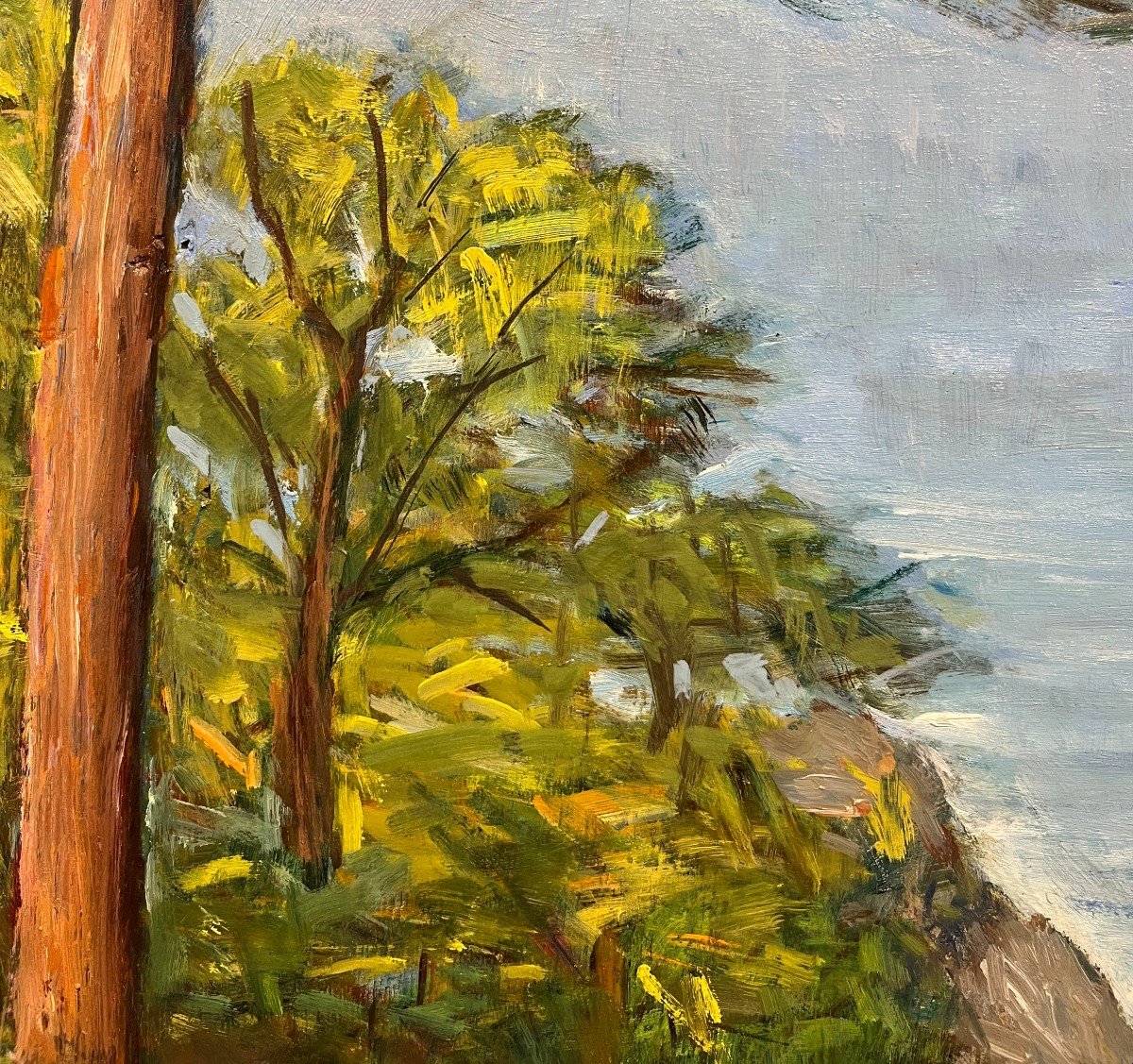 Giovanni Malesci (Vicchio, Firenze, 1884 – Milano, 1969) Pini sul mare ligure, 1963-photo-5