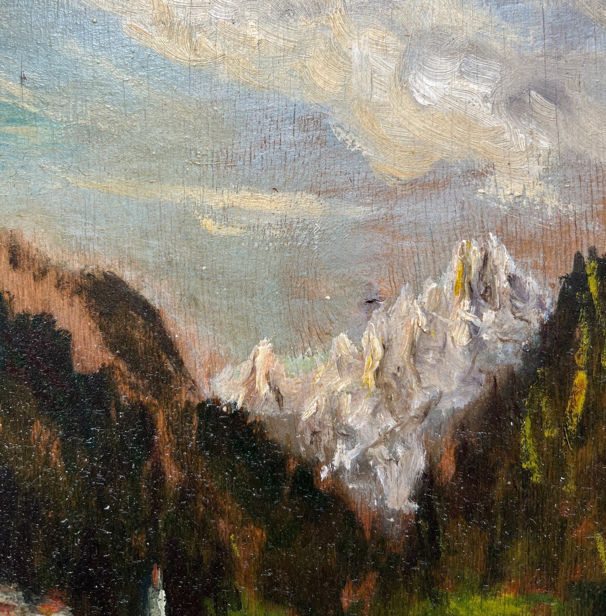Scuola Italiana XX Secolo, Paesaggio di Montagna-photo-4