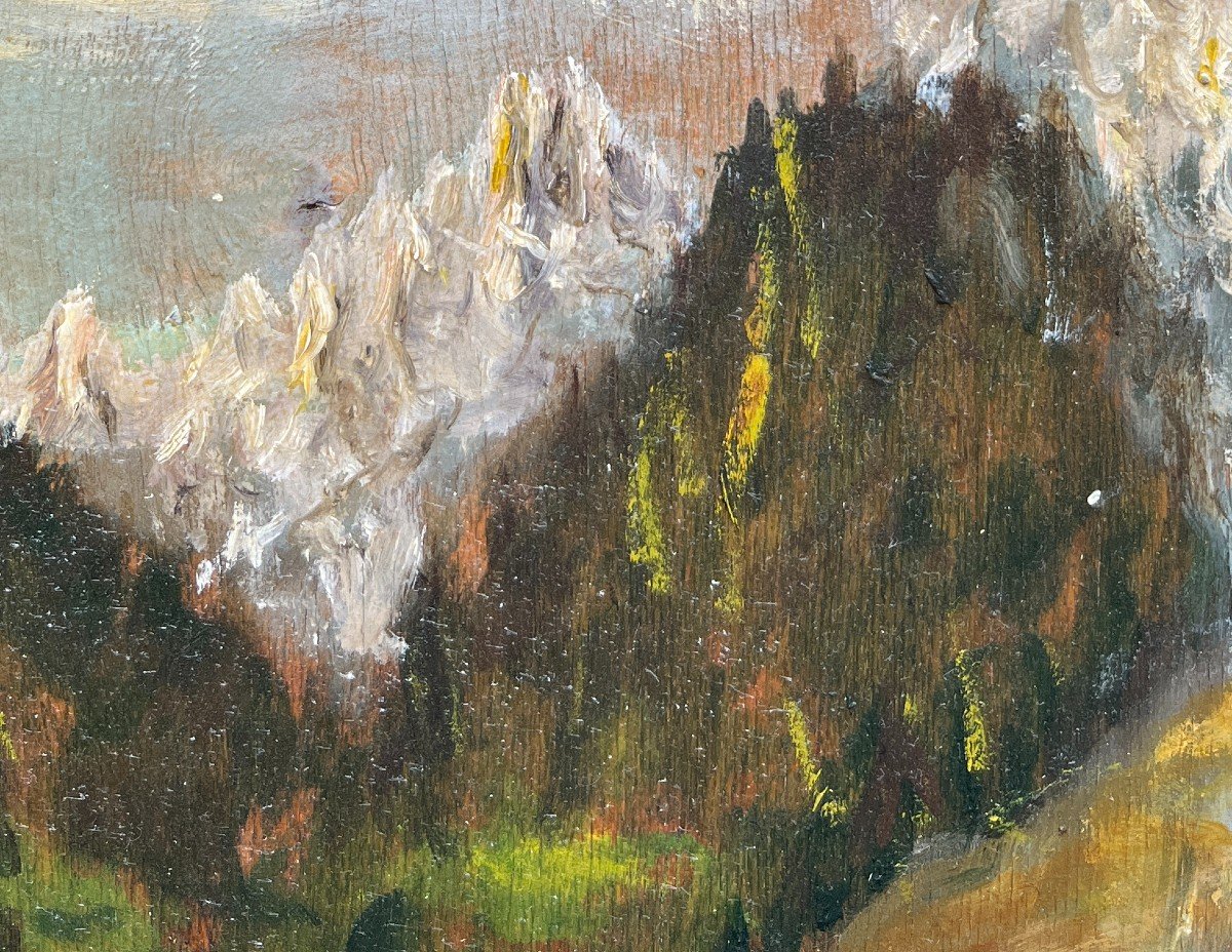 Scuola Italiana XX Secolo, Paesaggio di Montagna-photo-4