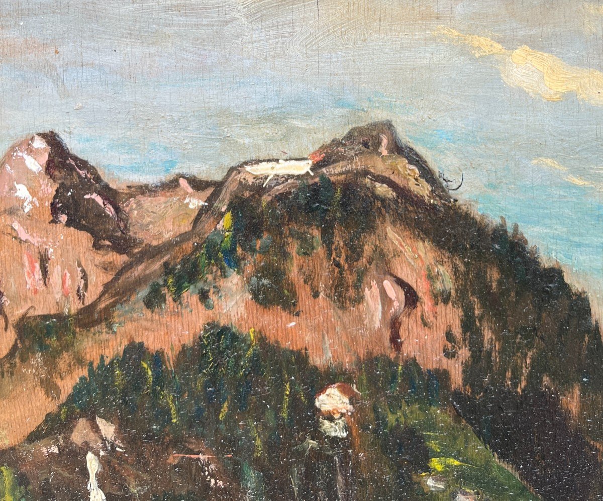 Scuola Italiana XX Secolo, Paesaggio di Montagna-photo-5