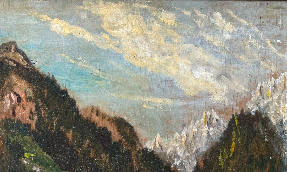 Scuola Italiana XX Secolo, Paesaggio di Montagna-photo-7