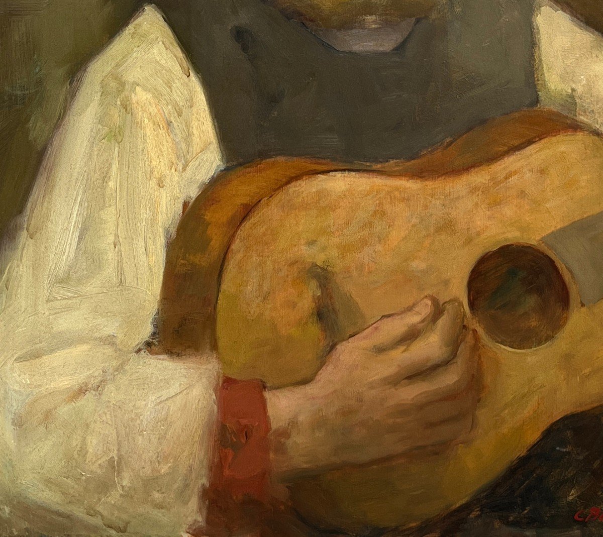 Carlo Bonomi (Turbigo, Milano 1880-1961) Uomo Con Chitarra, 1938-photo-4