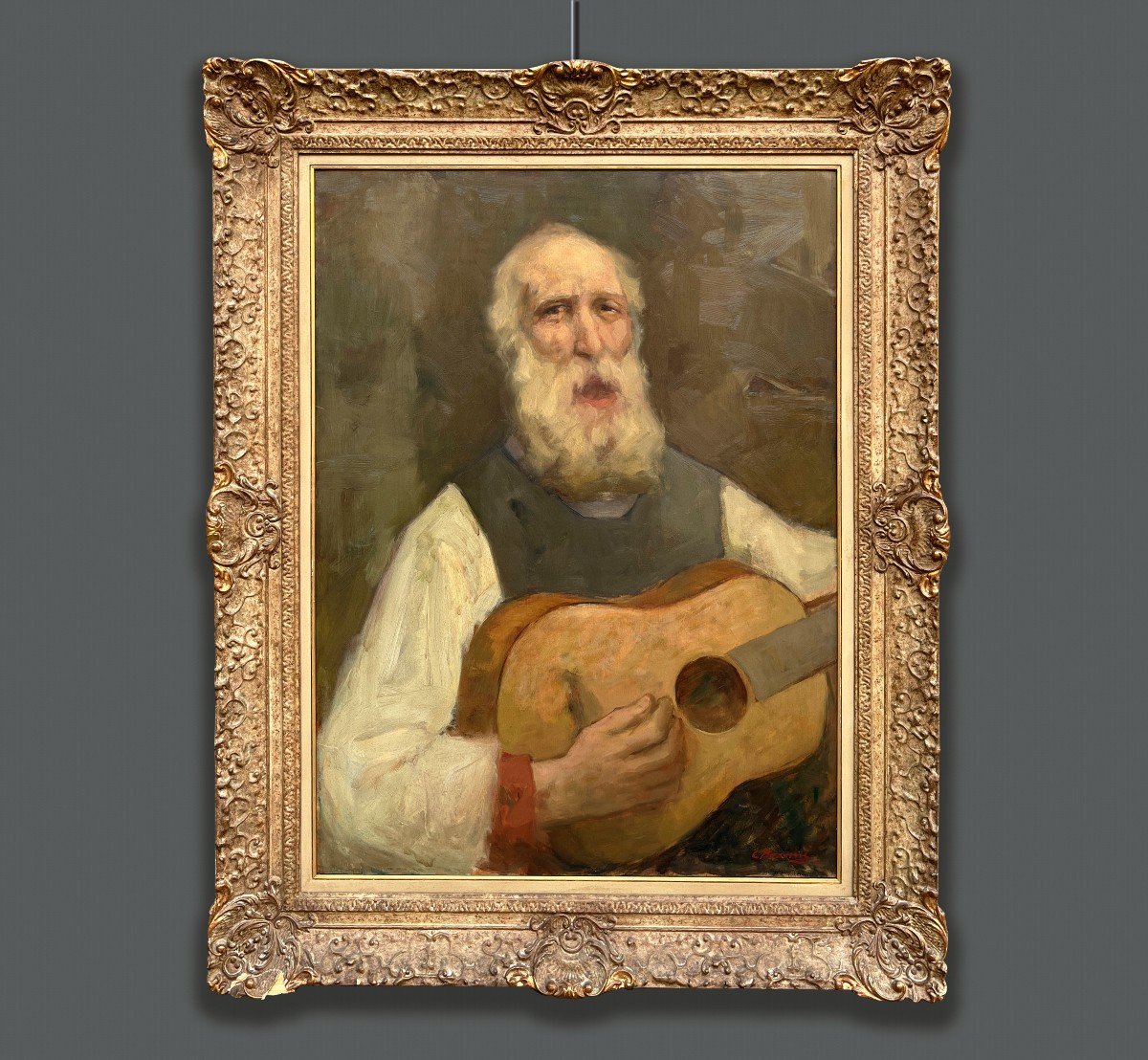 Carlo Bonomi (Turbigo, Milano 1880-1961) Uomo Con Chitarra, 1938