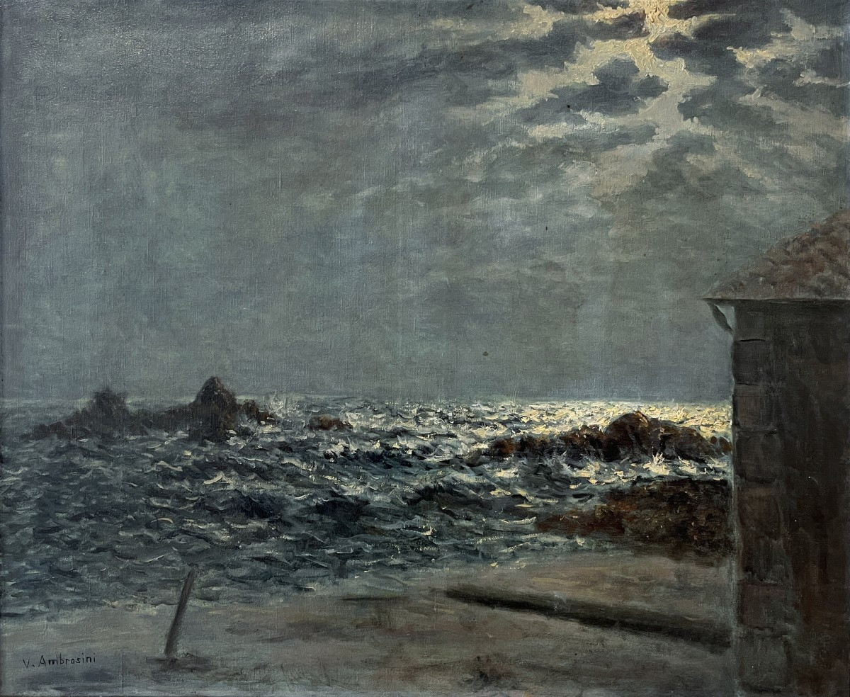 Vincent Ambrosini (1905-1982) Notturno Al Mare-photo-4