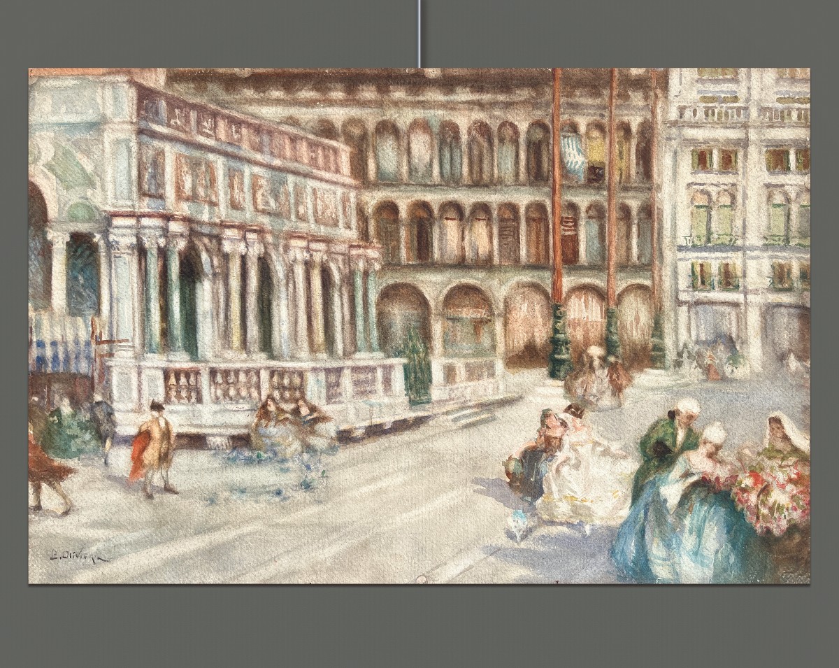Bepi Olivieri (XX secolo) Carnevale in Piazza San Marco, Venezia