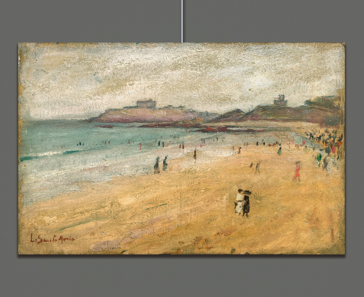 Leopoldo Barthelemy Santa Maria  (Spagna, 1887-1970) Spiaggia