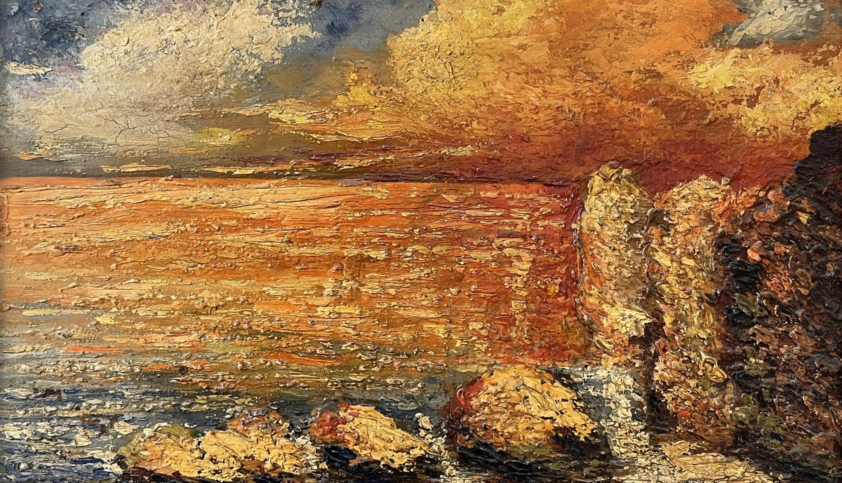 Artista Francese del XX secolo, Tramonto - Esterel, Le Cap Roux, pendant-photo-2