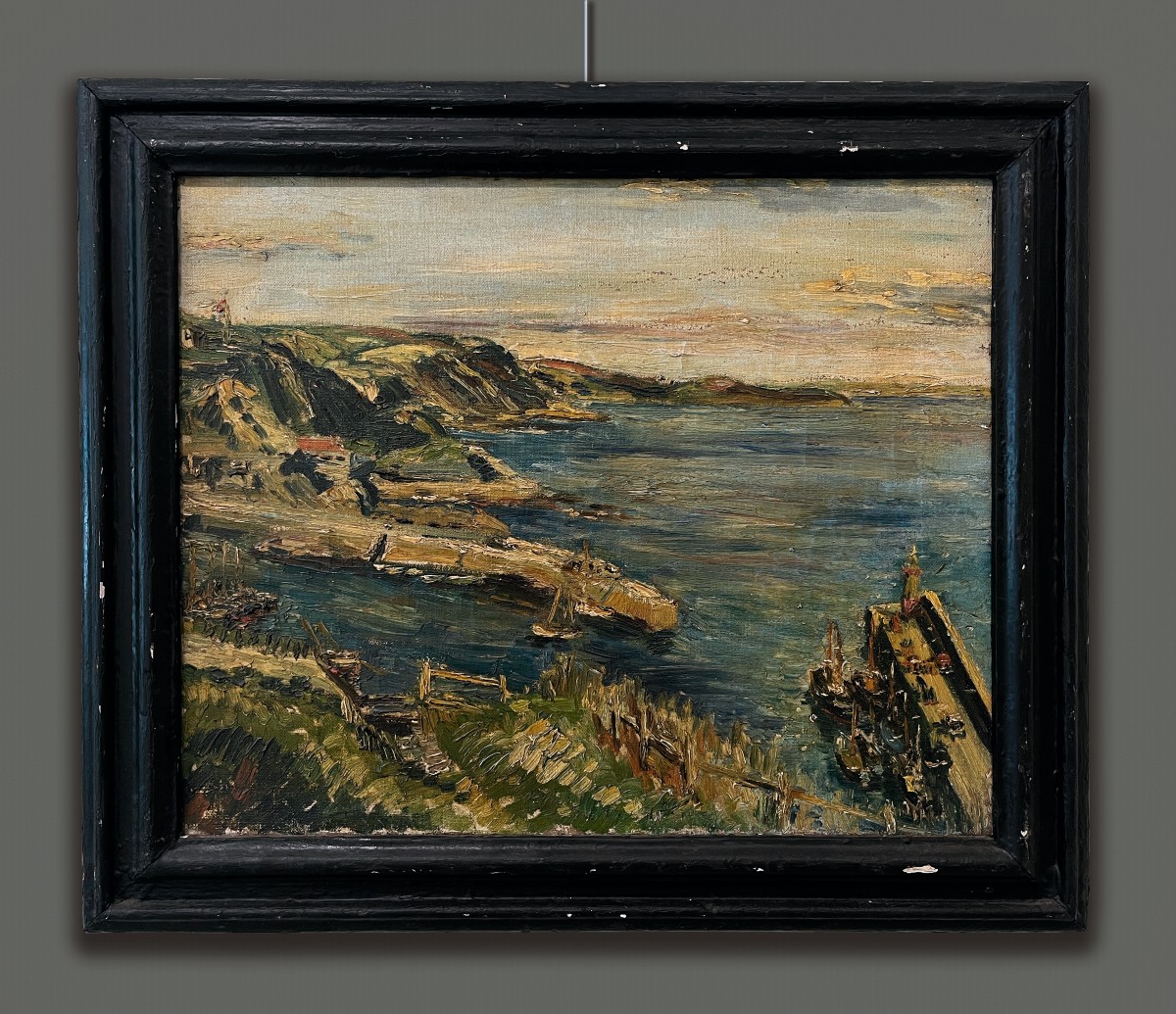 Scuola francese del XX secolo, Post-Impressionista, firma illeggibile, Paesaggio