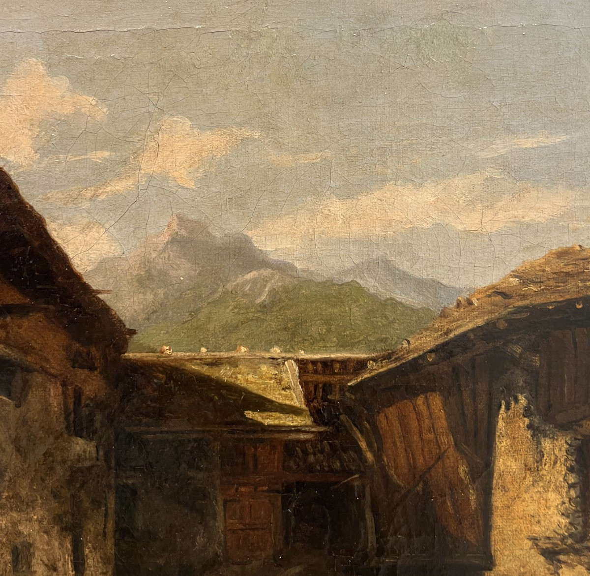 Scuola del Nord Italia del XIX secolo, Paesaggio rurale di Montagna-photo-4