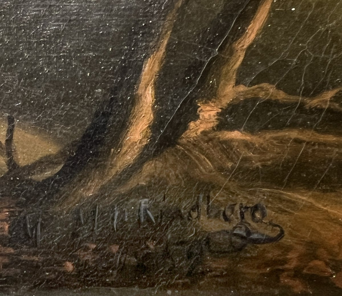 Scuola Nordica inizio XIX secolo, Paesaggio con pastori e armenti-photo-3