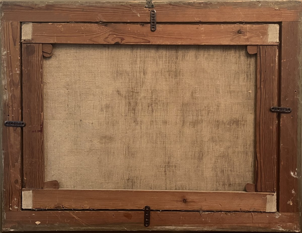 Scuola Nordica inizio XIX secolo, Paesaggio con pastori e armenti-photo-4