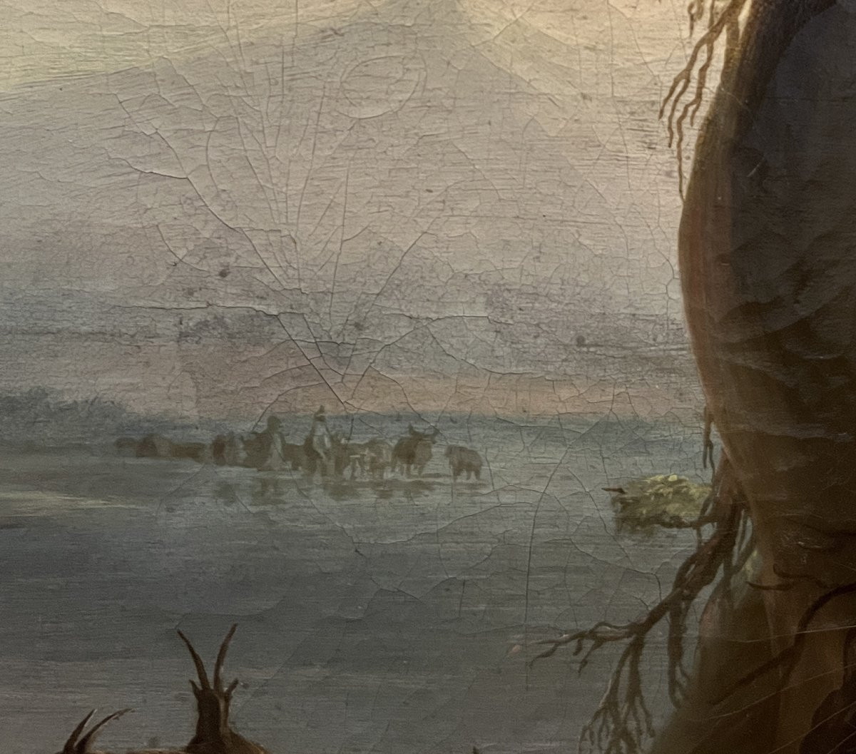 Scuola Nordica inizio XIX secolo, Paesaggio con pastori e armenti-photo-3