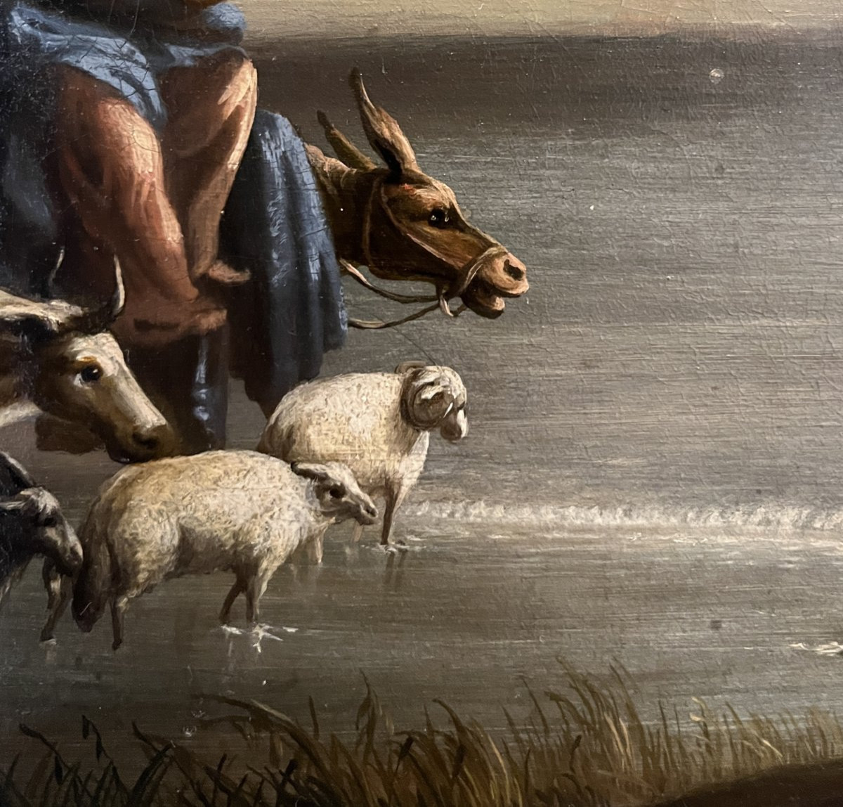 Scuola Nordica inizio XIX secolo, Paesaggio con pastori e armenti-photo-4