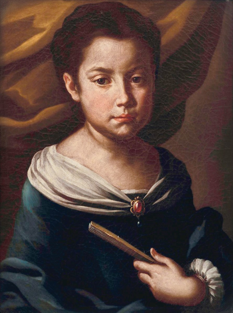Giuseppe Bonito Attribuito a (Napoli, 1707 - 1789) Ritratto di bambina con ventaglio-photo-2
