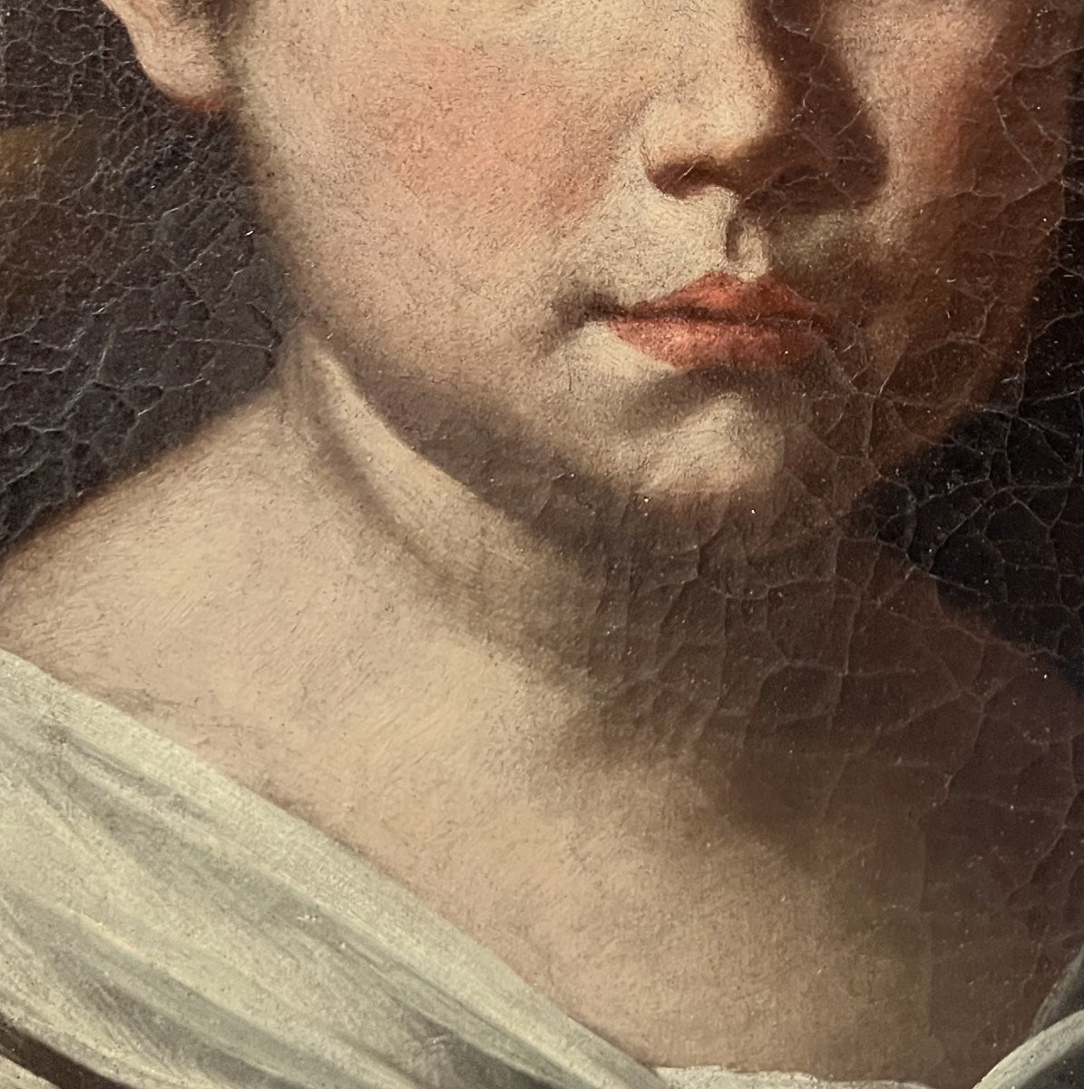 Giuseppe Bonito Attribuito a (Napoli, 1707 - 1789) Ritratto di bambina con ventaglio-photo-2