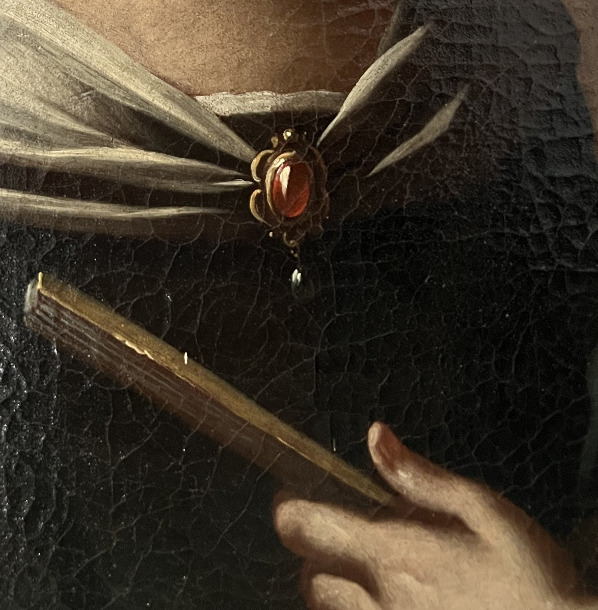 Giuseppe Bonito Attribuito a (Napoli, 1707 - 1789) Ritratto di bambina con ventaglio-photo-3