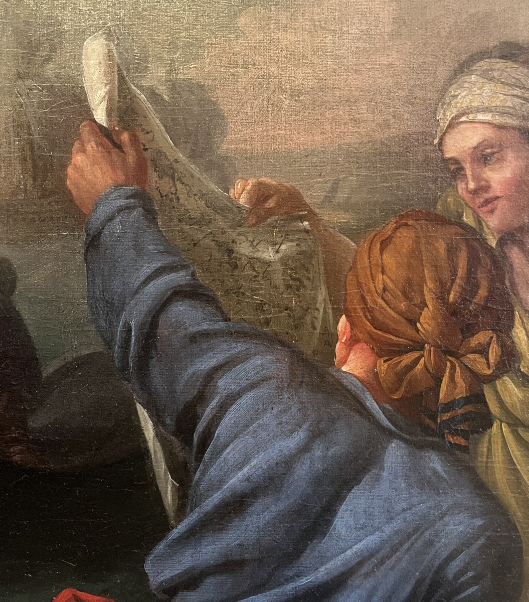 Scuola Francese del XVIII secolo, Scena Epica, (Enea e Didone?)-photo-4