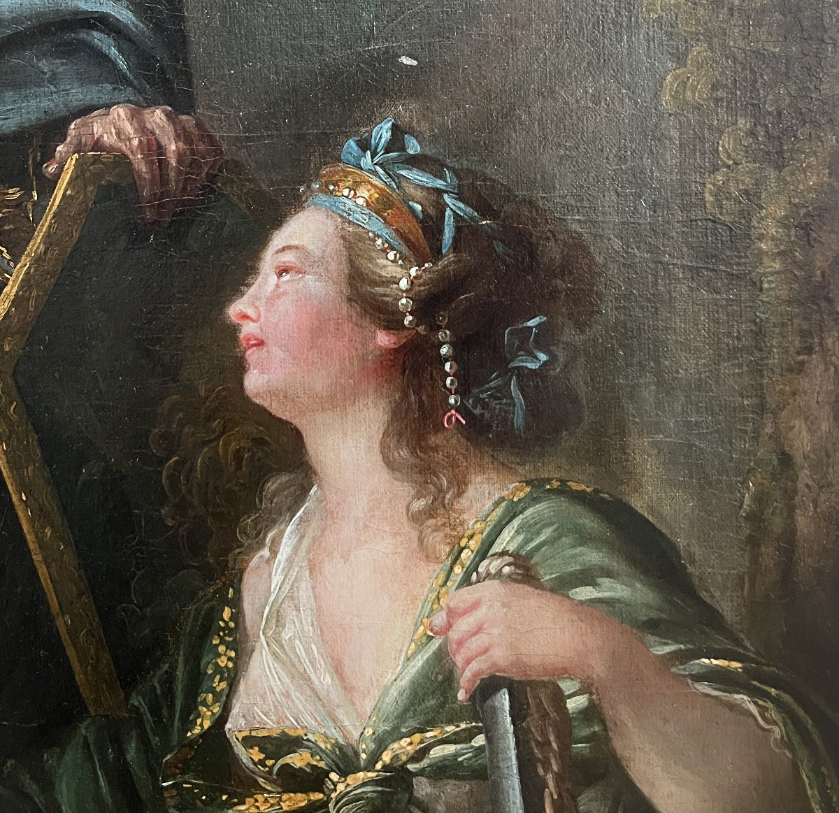 Scuola Francese del XVIII secolo, Scena Epica, (Enea e Didone?)-photo-1