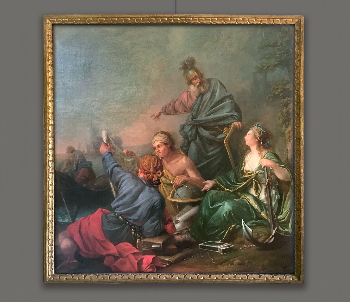 Scuola Francese del XVIII secolo, Scena Epica, (Enea e Didone?)