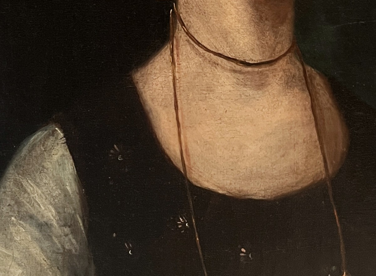 Scuola francese, fine XVIII, inizio XIX secolo, ritratto di Dama con nastri bianchi-photo-6