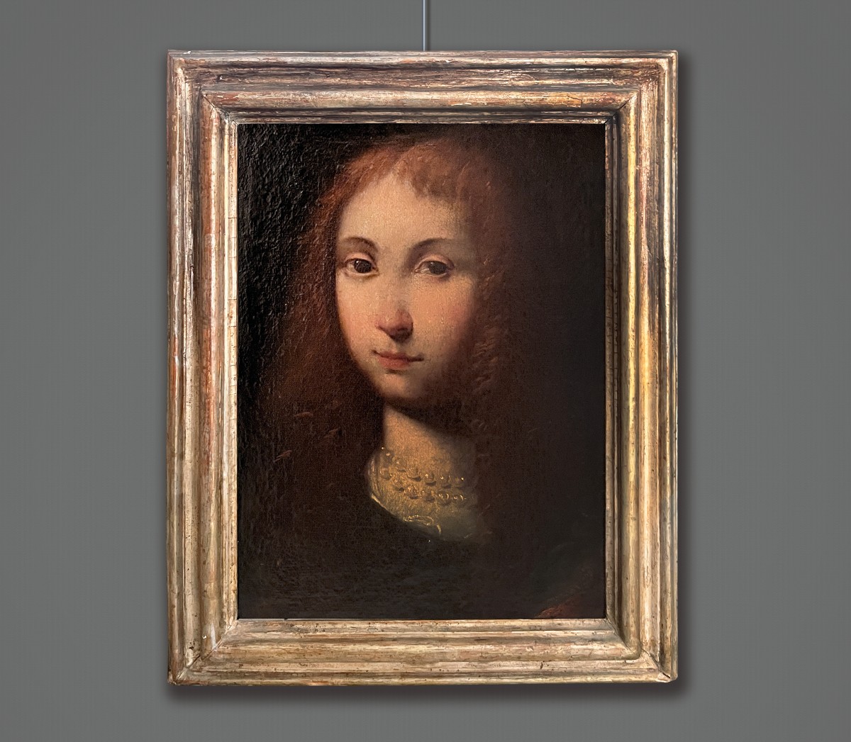 Scuola Lombarda fine XVII Secolo, Ritratto di bambina con collana di perle