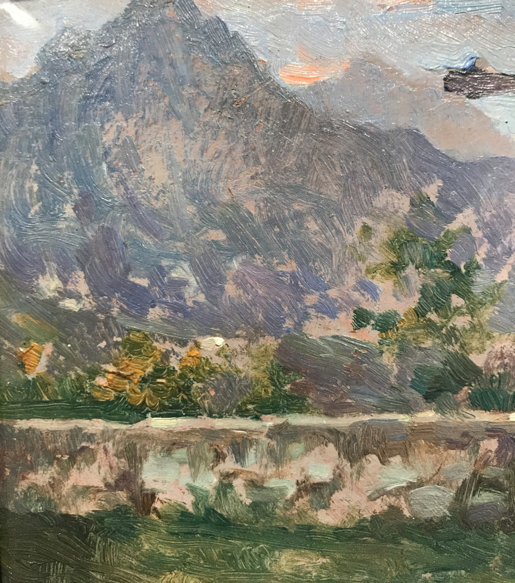 Giuseppe Duodo (Venezia, 1877–1955), Paesaggio con montagne-photo-2