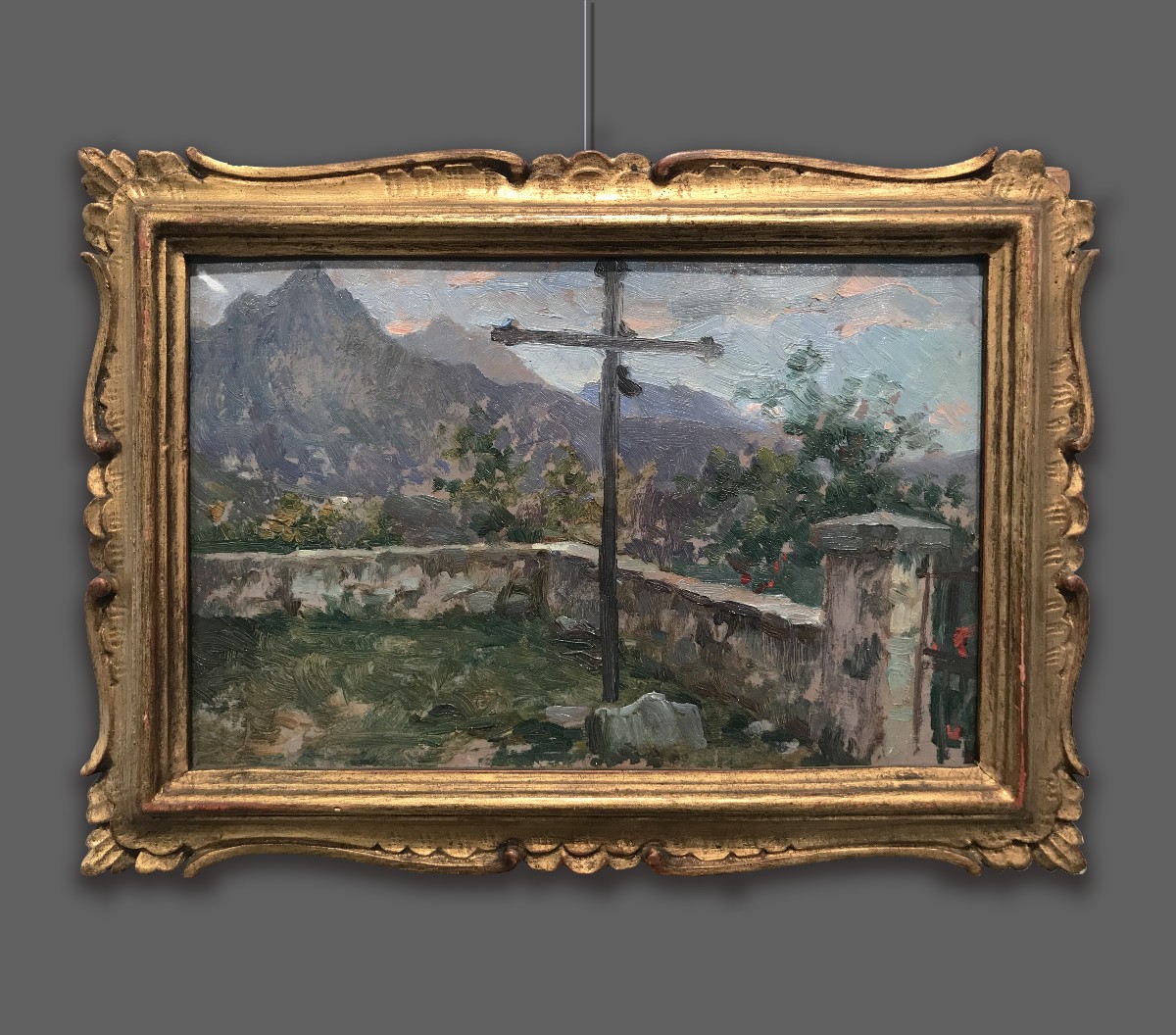 Giuseppe Duodo (Venezia, 1877–1955), Paesaggio con montagne