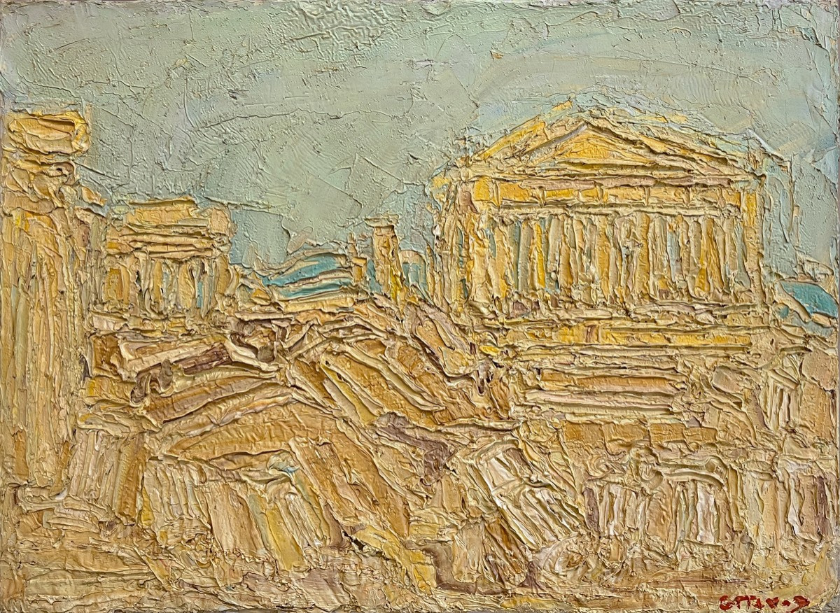 Andrè Cottavoz (Saint-Marcellin, 1922 - Vallauris, Francia, 2012) L'Acropoli, Atene, 1961-photo-2