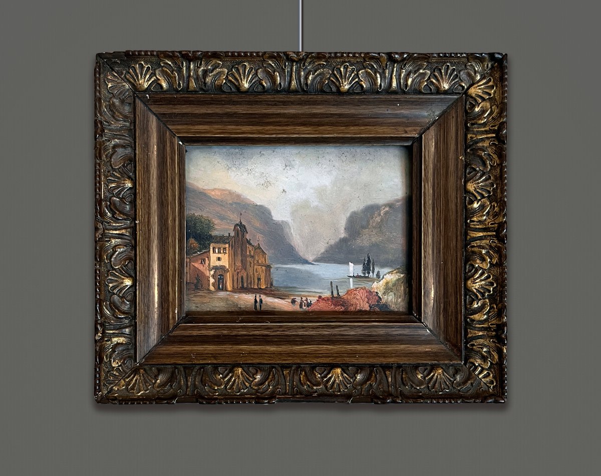 Scuola Lombarda, inizio del XX secolo, Paesaggio, pendant-photo-2