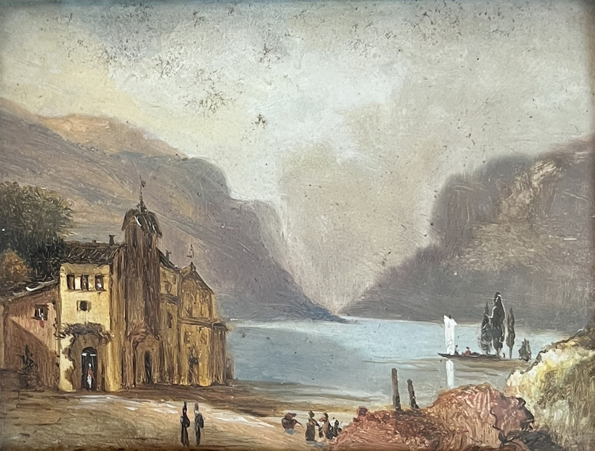 Scuola Lombarda, inizio del XX secolo, Paesaggio, pendant-photo-4