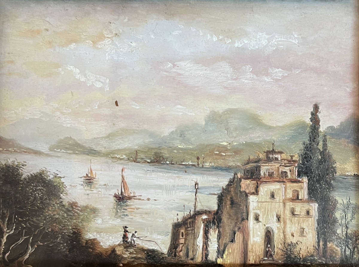 Scuola Lombarda, inizio del XX secolo, Paesaggio, pendant-photo-1