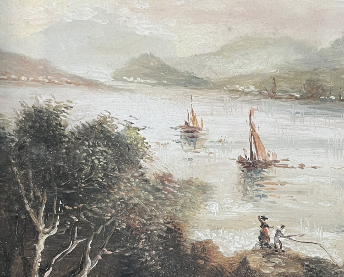Scuola Lombarda, inizio del XX secolo, Paesaggio, pendant-photo-4