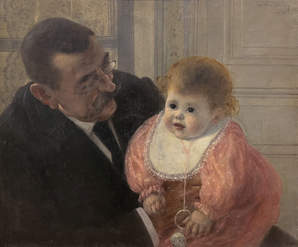 Gabriel Biessy (Francia, 1854-1935) Frans, figlio dell'artista con il nonno, 1893-photo-2