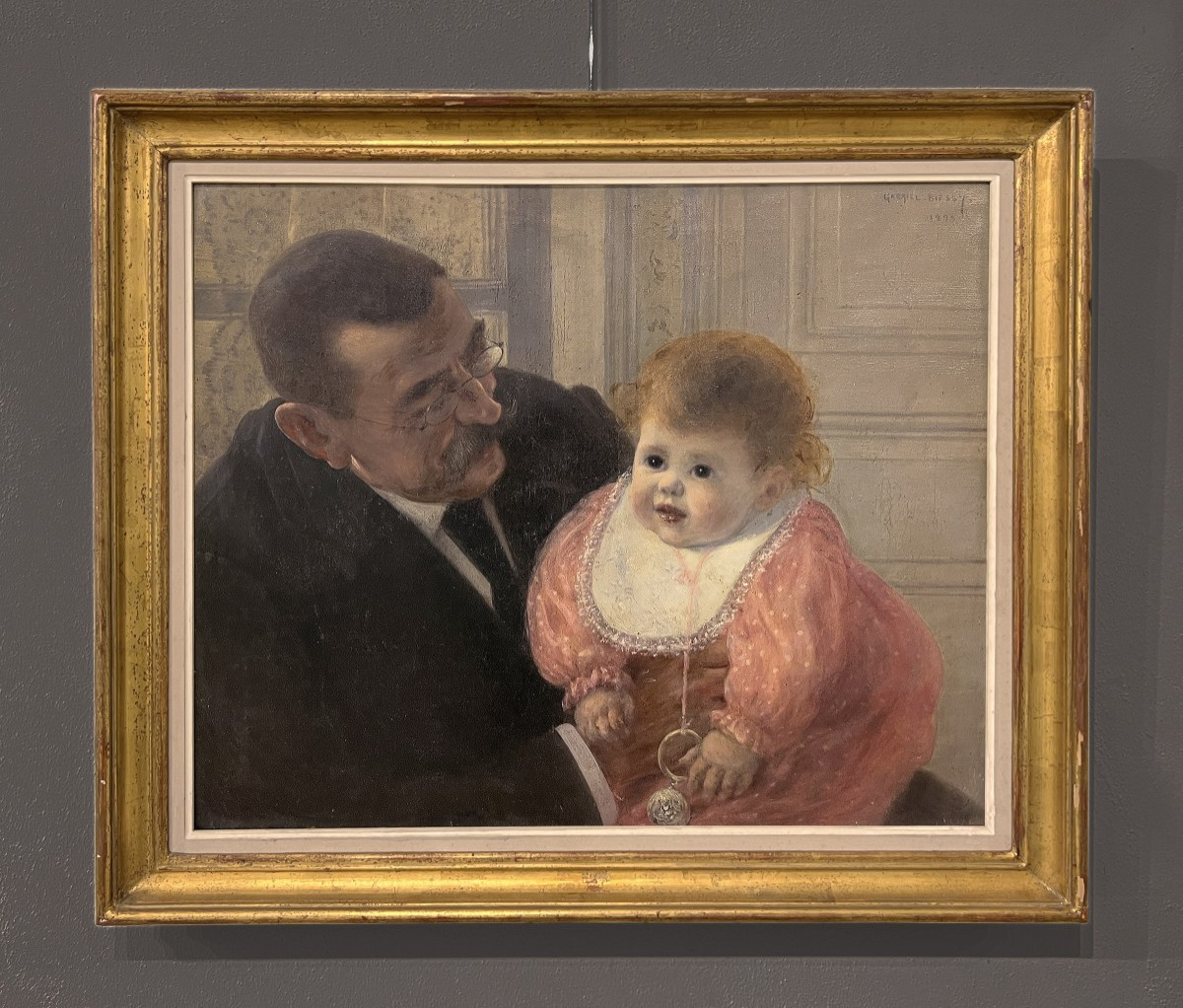 Gabriel Biessy (Francia, 1854-1935) Frans, figlio dell'artista con il nonno, 1893