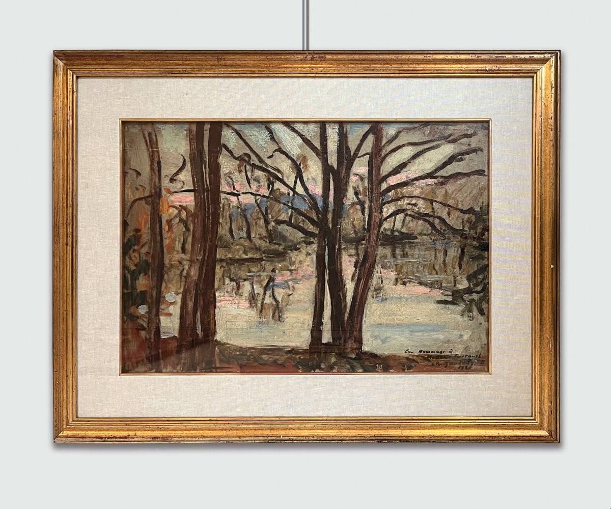 Raymond Gaudet (Francia, 1899-1967) Paesaggio Con alberi, 1928-photo-1