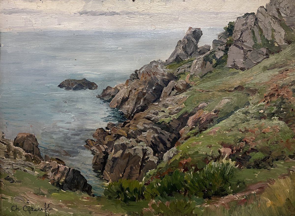 Charles Corcuff (Tour Tanguy, Brest, Francia, 1872-1953) Port Manech, Bretagna, Francia-photo-3