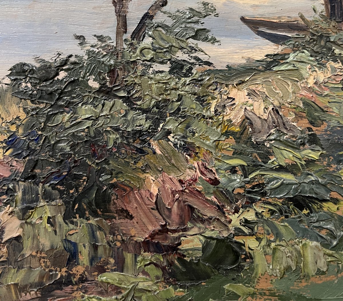 Charles Corcuff (Tour Tanguy, Brest, Francia, 1872-1953) Paesaggio sulle rive dell' Aven-photo-3