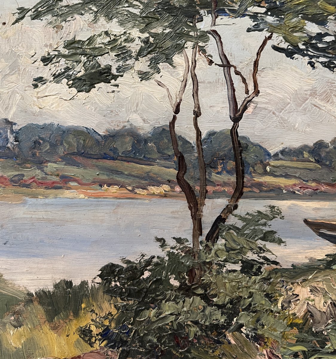 Charles Corcuff (Tour Tanguy, Brest, Francia, 1872-1953) Paesaggio sulle rive dell' Aven-photo-6