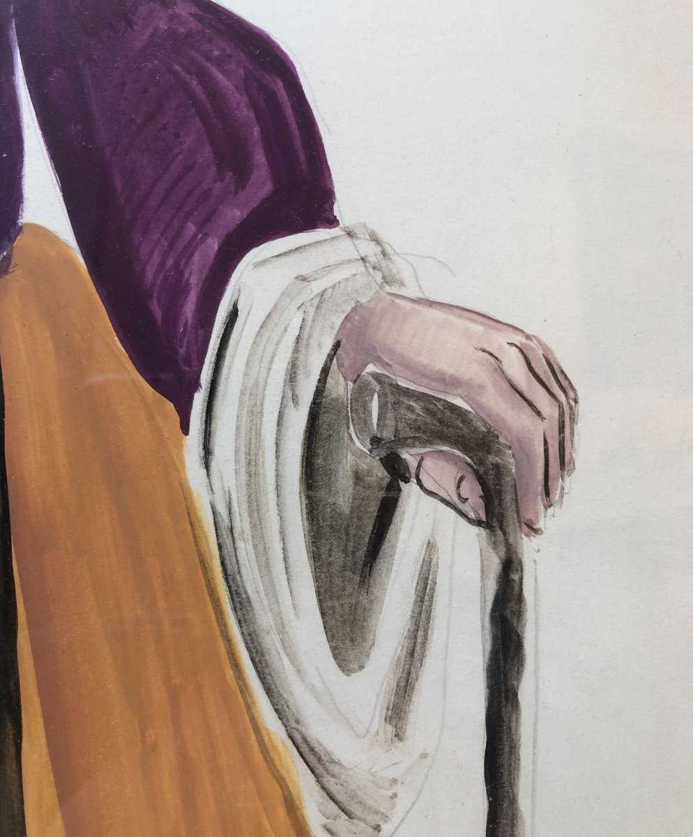 Gino Severini (1883-1966) Bozzetto del costume di Monna Sabatina, 1939-photo-1