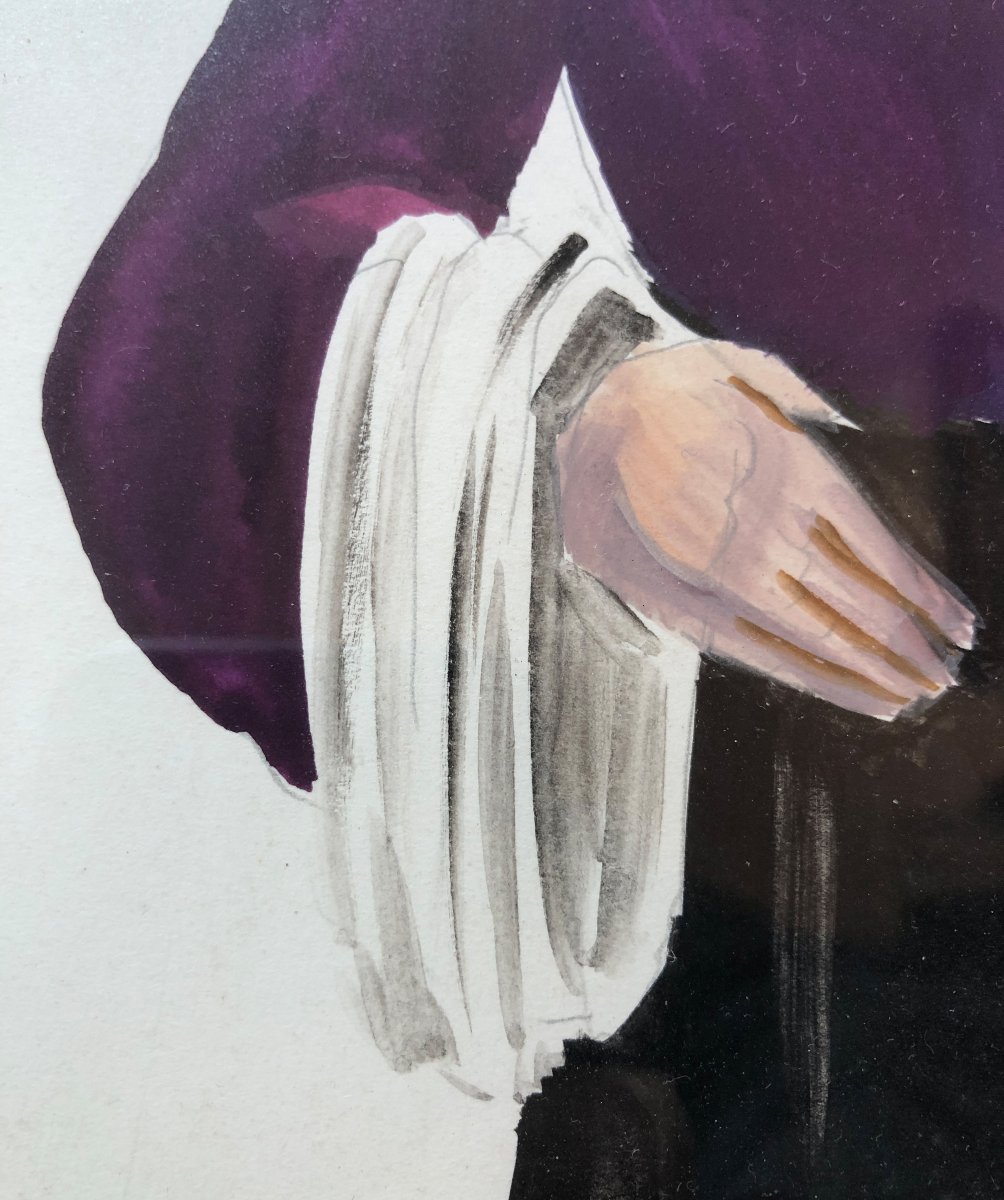 Gino Severini (1883-1966) Bozzetto del costume di Monna Sabatina, 1939-photo-2