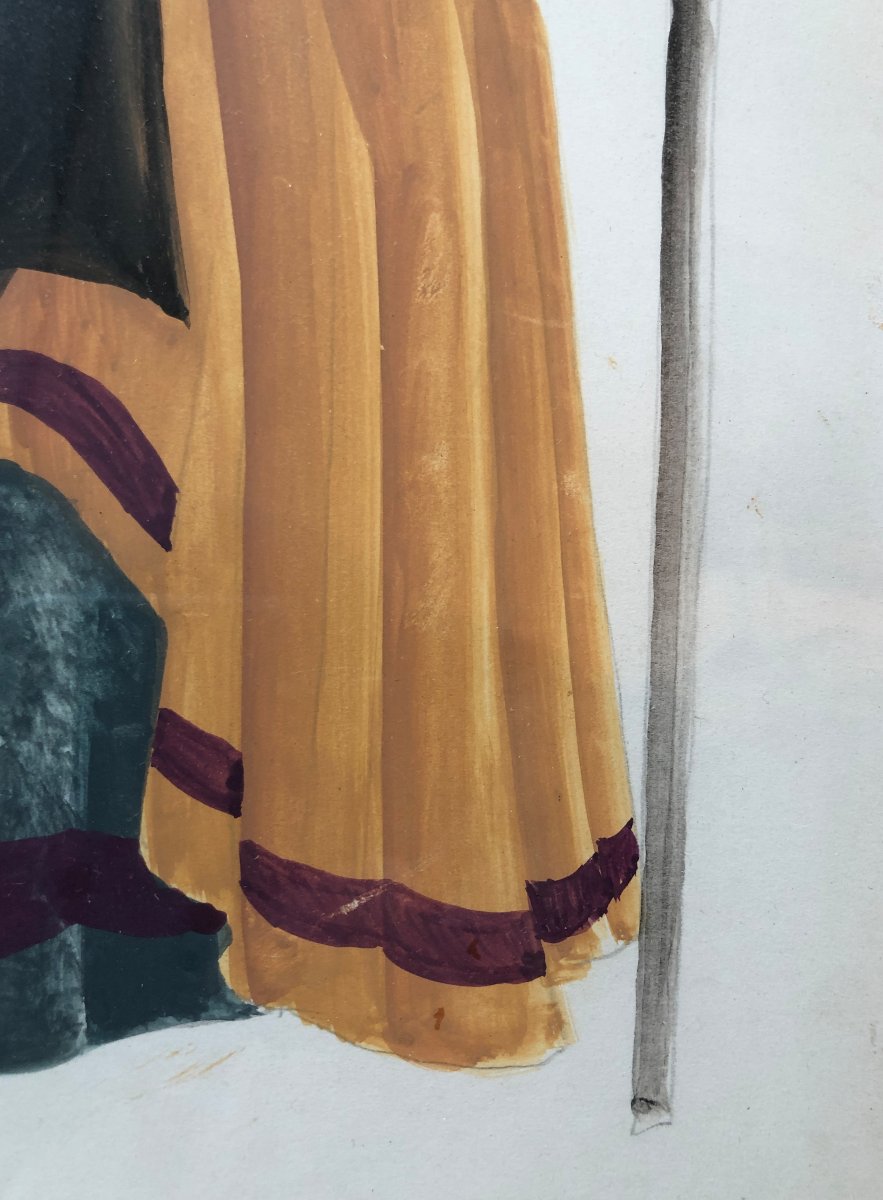 Gino Severini (1883-1966) Bozzetto del costume di Monna Sabatina, 1939-photo-3