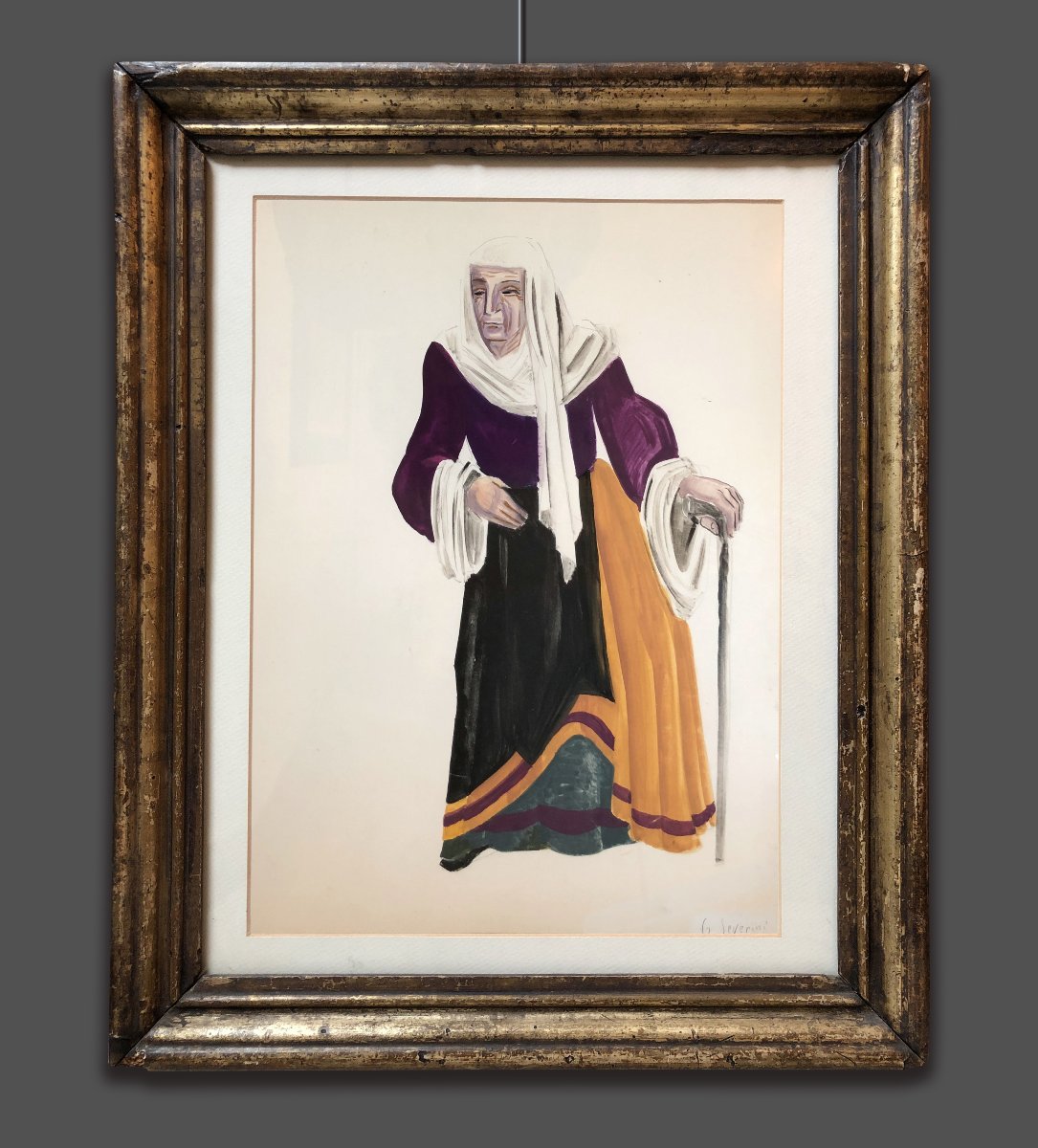 Gino Severini (1883-1966) Bozzetto del costume di Monna Sabatina, 1939