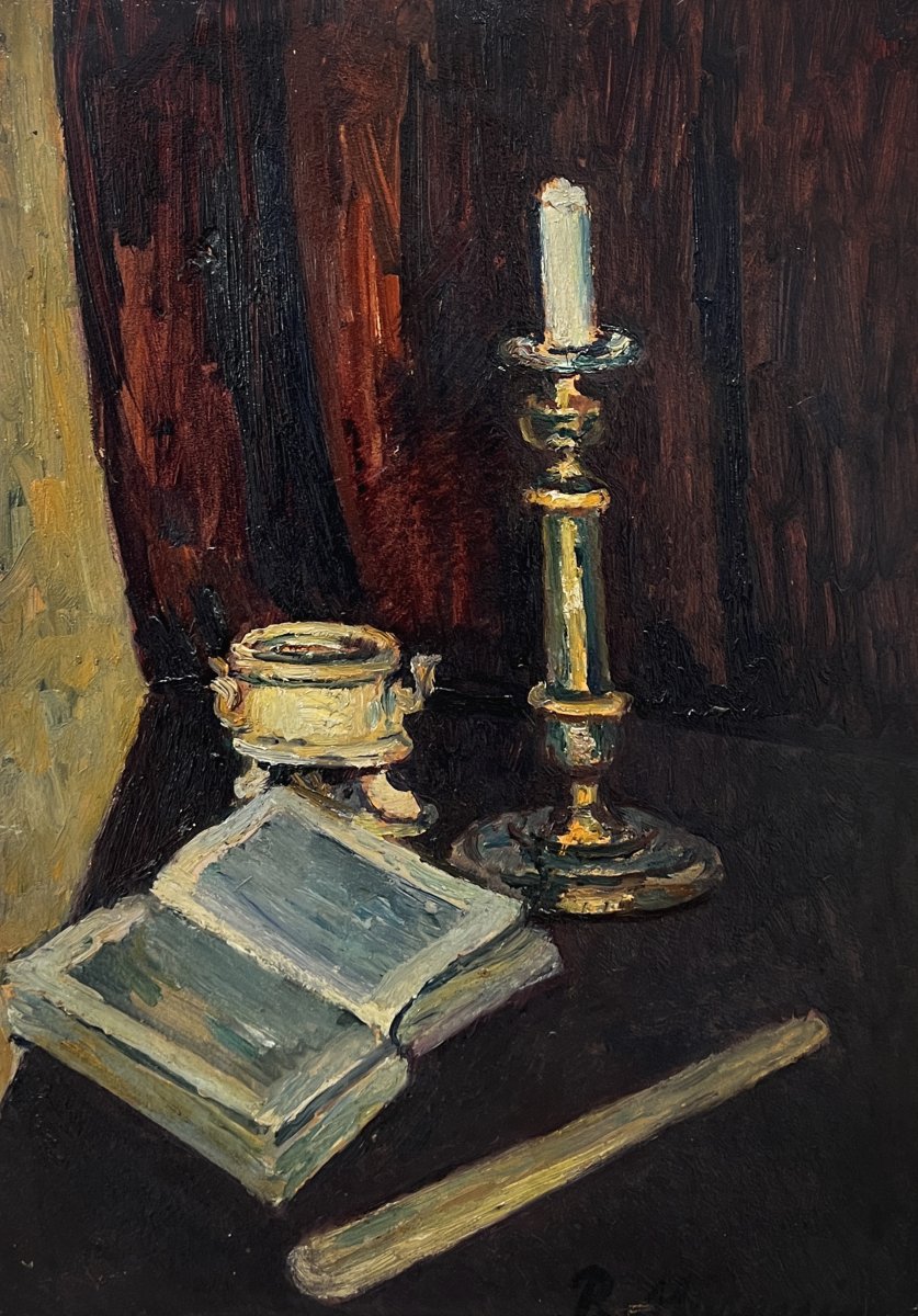 Piero Marussig (Trieste, 1879 - Pavia, 1937) Natura morta con candelabro, 1926-28-photo-2