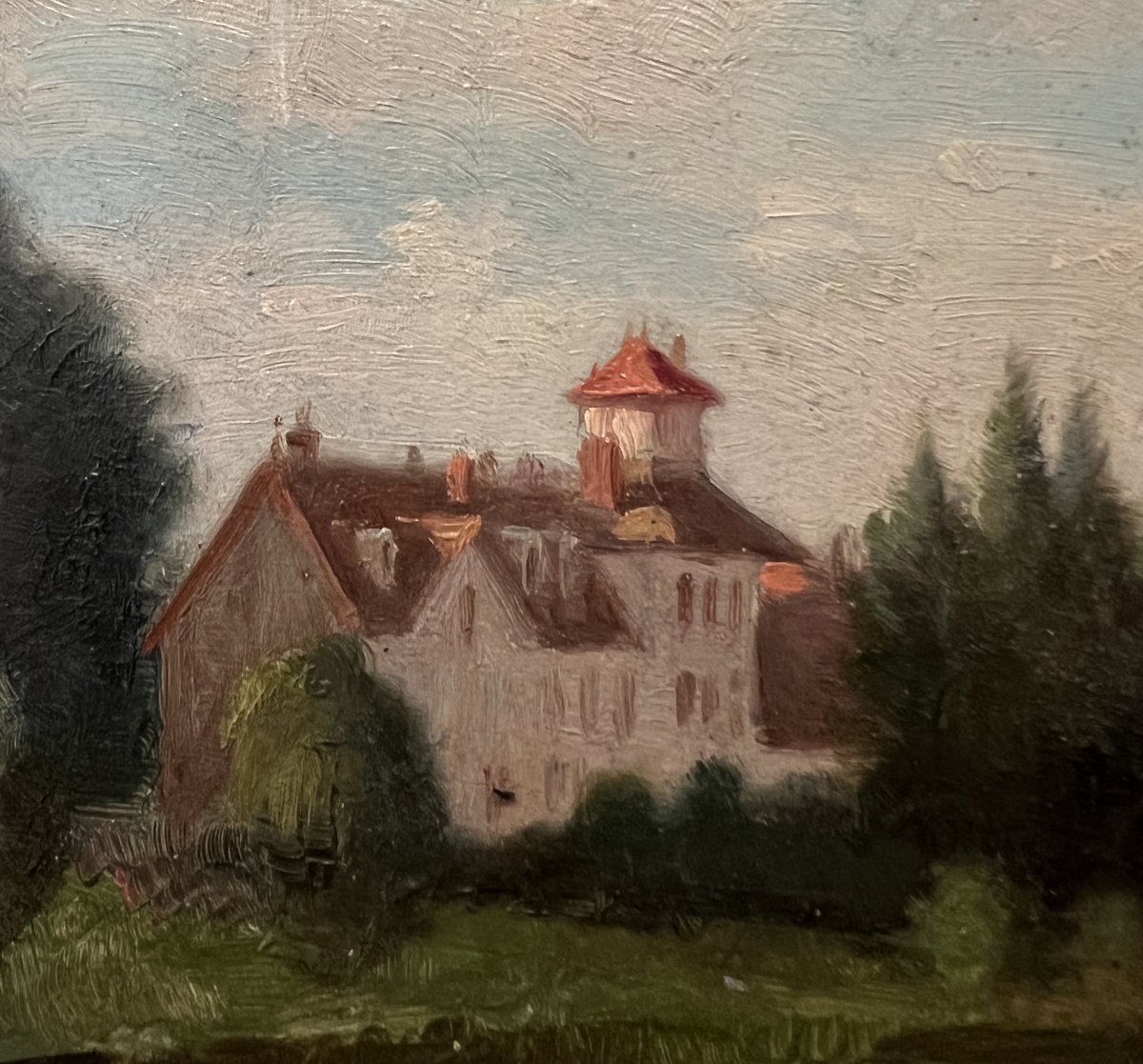 Artista del XX secolo, firmato Meray H, Paesaggio in riva al lago, Inizio del XX secolo-photo-1