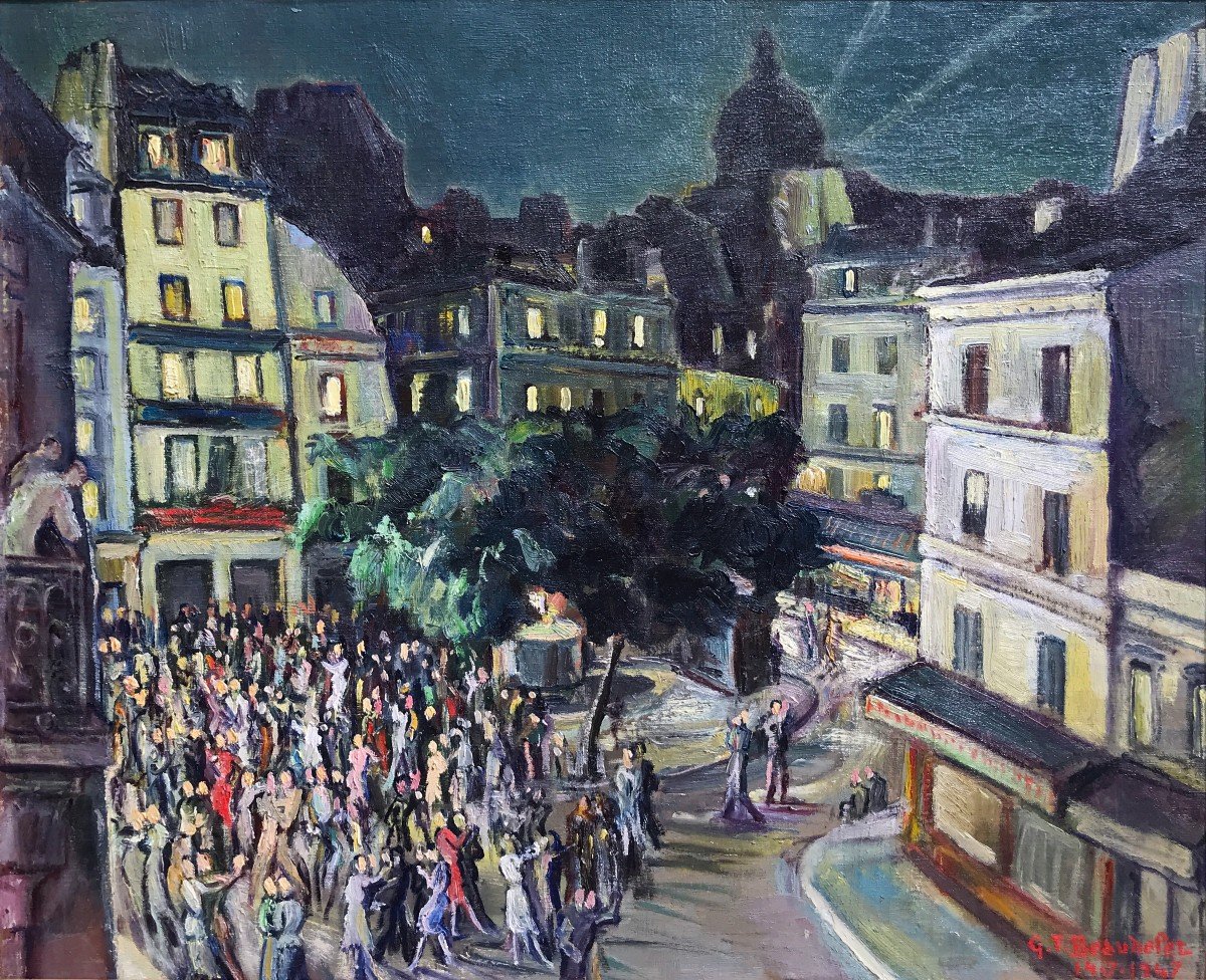 Gustave Francois Beaudelet (1893-1968) Montmartre in Festa, 1947-photo-2