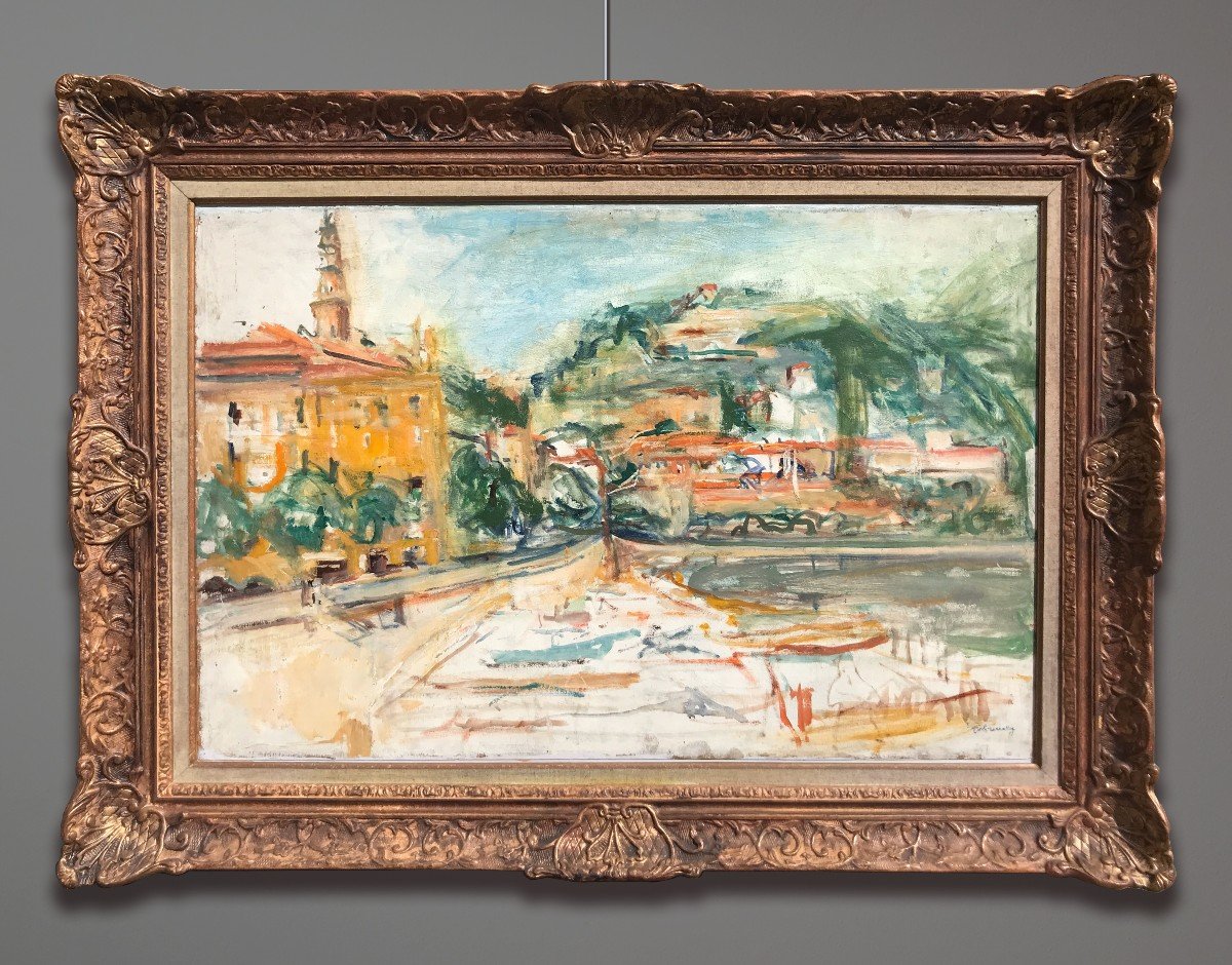 Isaac Dobrinsky (1891-1973) Il Porto di Menton, 1954-1955