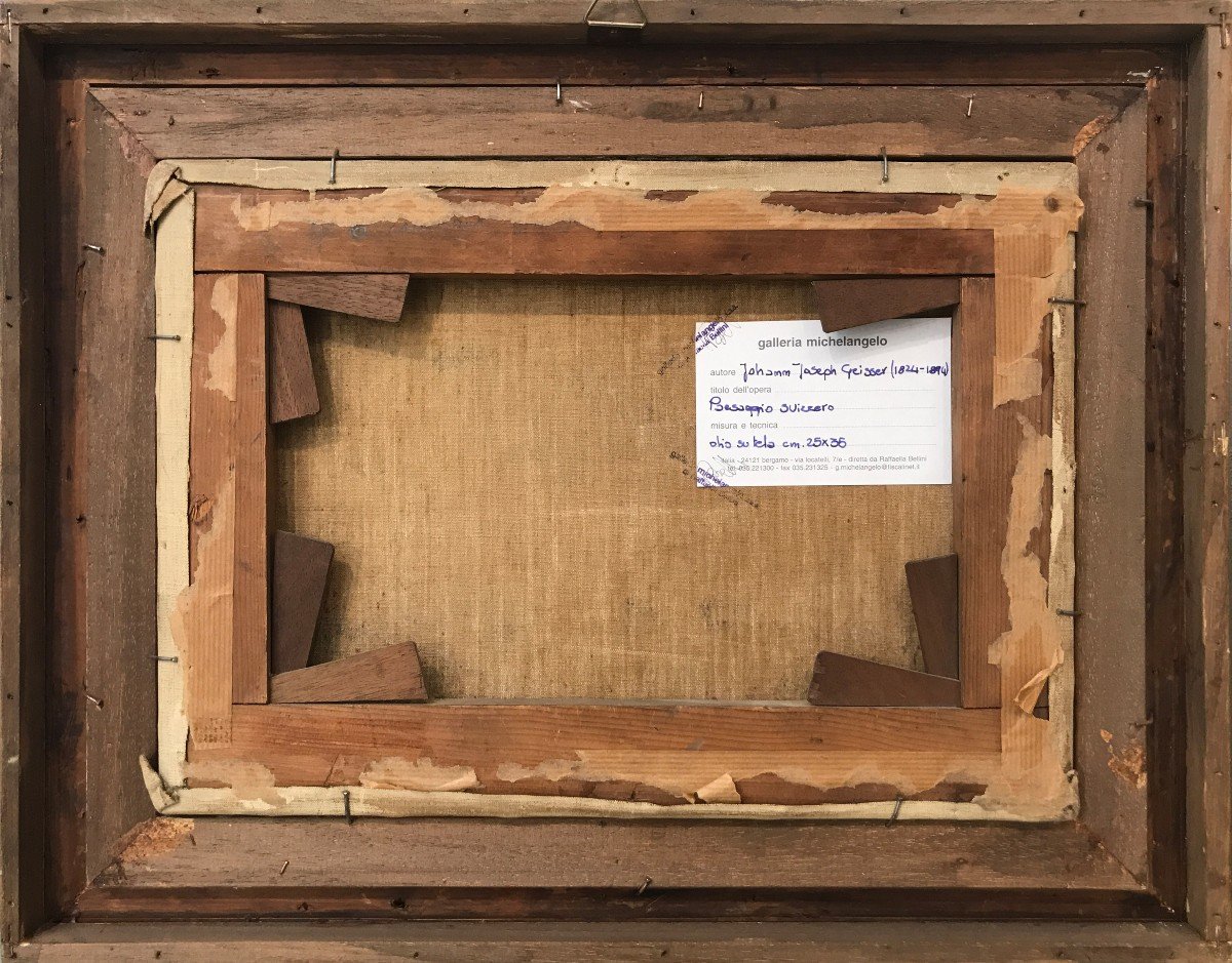 Johann Joseph Geisser (1824-1894) Paesaggio Svizzero-photo-3