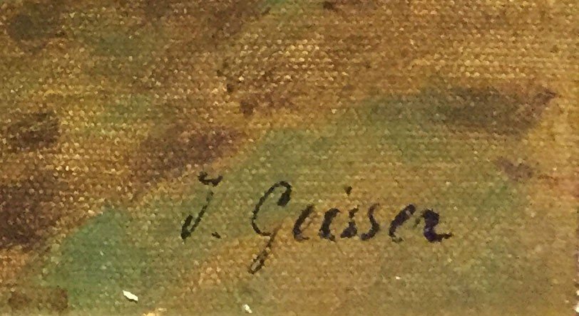 Johann Joseph Geisser (1824-1894) Paesaggio Svizzero-photo-4